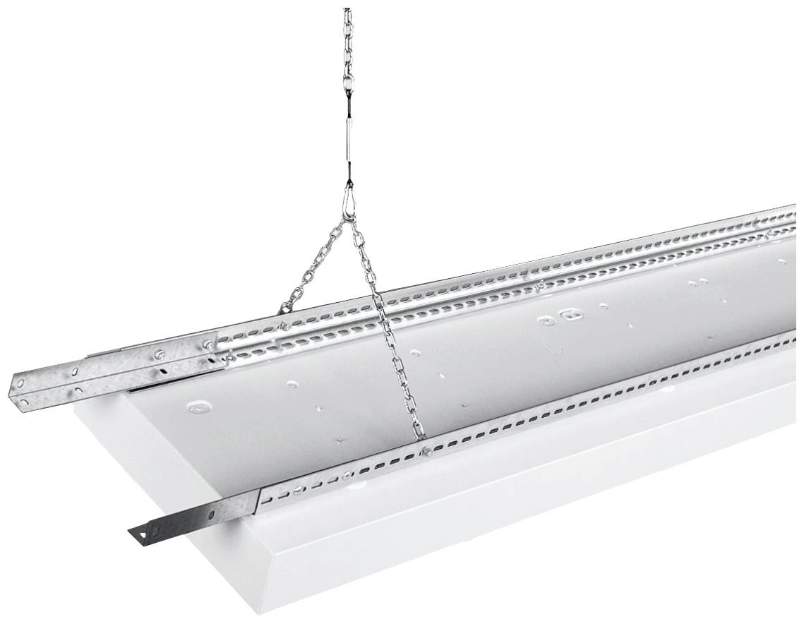 Strop s visećim metalnim okvirom i lancem. Kvadratna stropna ploča ulaže se u okvir.
