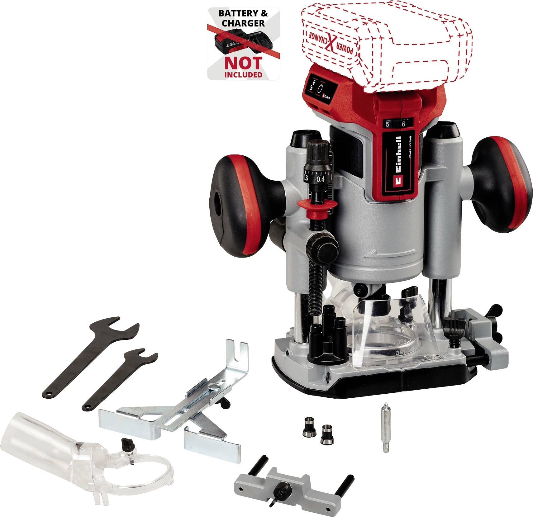 Einhell Professional &Ouml;verfr&auml;s 4350411 TP-RO 18 Li BL - Solo exkl. batteri/laddare, Utan laddare