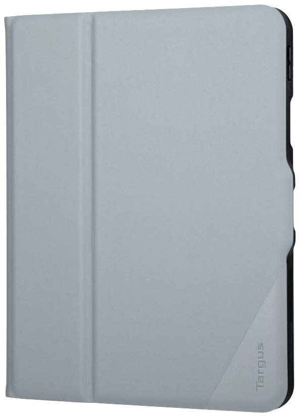 Sivo tablet smeće s elegantnim, minimalističkim dizajnom. Zaštitni poklopac je savijen i omogućava pristup tipkovnici tableta.