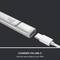 Na slici se nalazi srebrni olovka s natpisom 'logi' i USB-C punjač. Tekst: 'Punjenje putem USB-C. Koristite isti kabel kao za svoj iPad'.