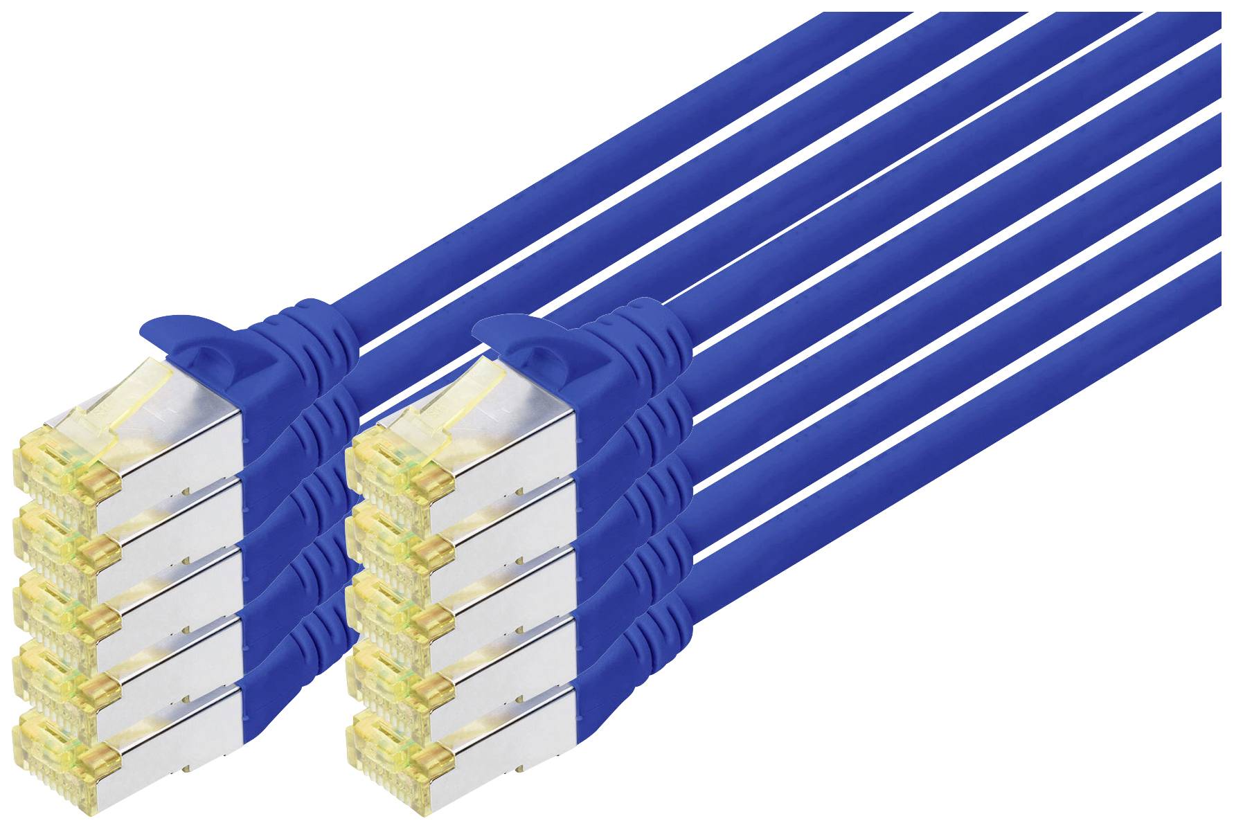 Dva snopa plavih Ethernet kabela s RJ45 utikačima položena jedan do drugog simboliziraju mrežne povezanosti.