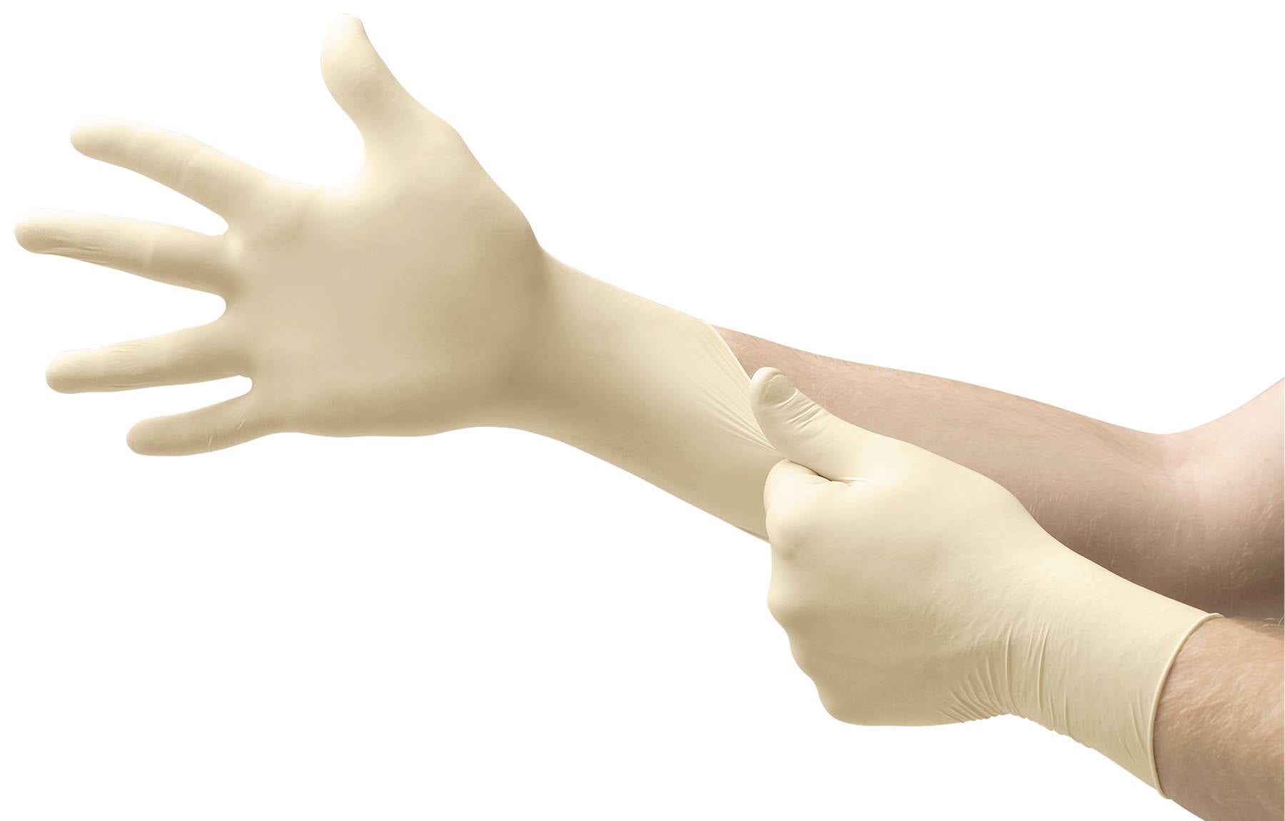 Ansell MICROFLEX® 63864090 Wegwerphandschoen 100 stuk(s) Natuurlatex Maat (handschoen): 9 EN 421:2010, EN 420-2003, EN 374-5, EN 21420:2020, EN 374-1, EN 374-3 afbeelding