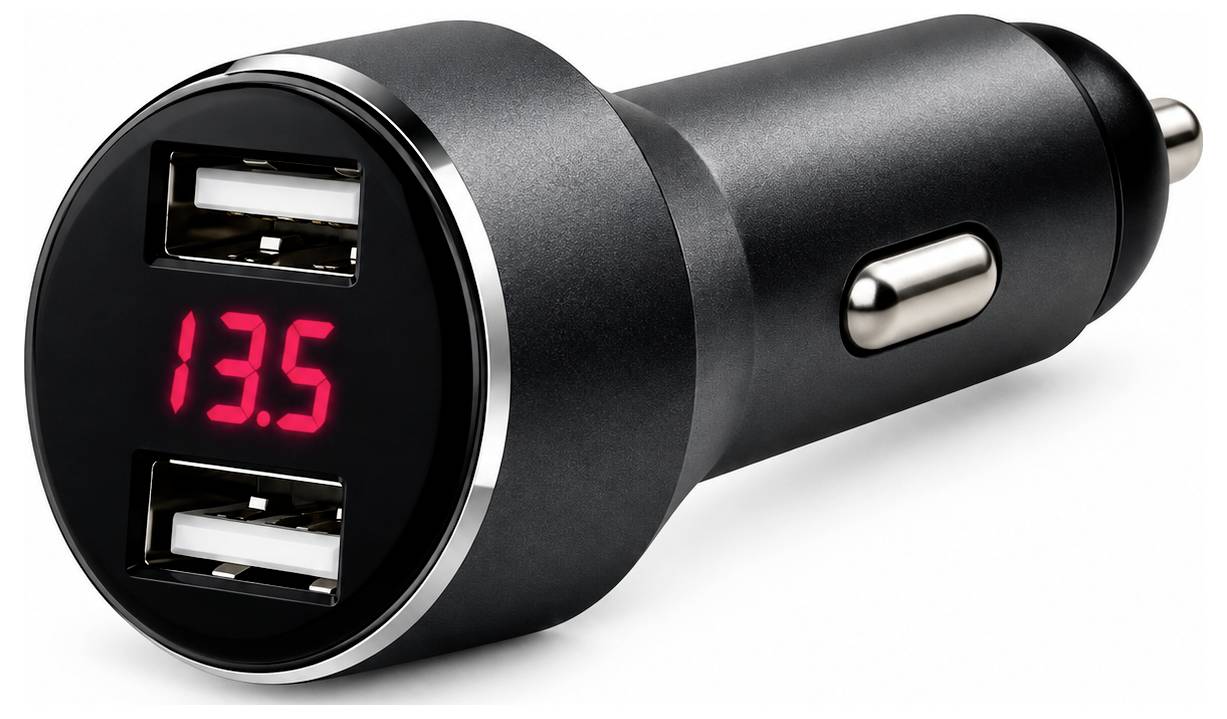 IWH USB punjač DUAL s prikazom napona Opteretivost struje, maks.=4800 mA 12 ili 24 V/DC-1