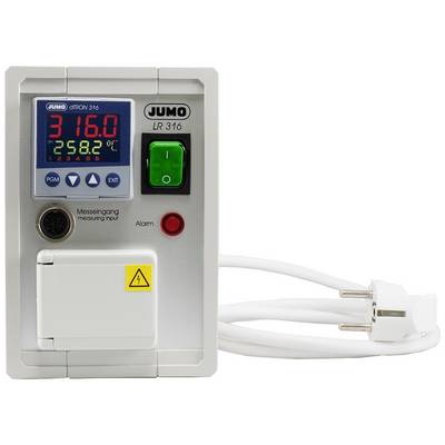 Regulator temperature s prikazom '316.0', zelenim prekidačem, priključnim kabelom i alarmnom lampom. Proizvođač Jumo, model LR 316.