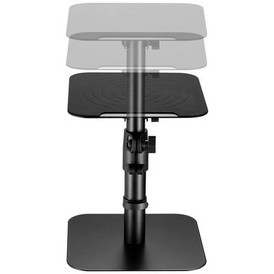 Podesivi stalak za laptop u crnoj boji s tri razine podešavanja visine, idealan za ergonomsko uređenje radnog mjesta.