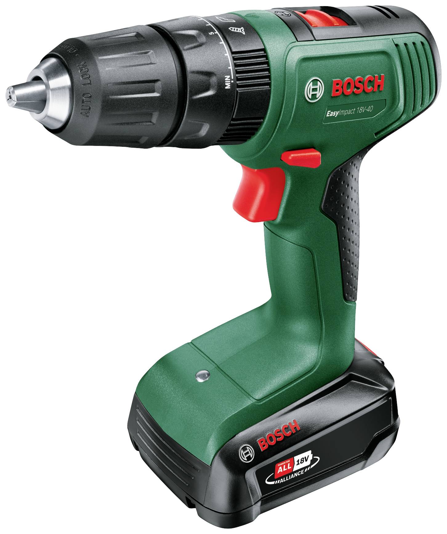 Bosch Home and Garden 06039D810D Slagborrmaskin batteri 18 V 1.5 Ah Li-Ion inkl. 2x batterier, inkl. laddare, inkl. v&auml;ska, inkl. Tillbeh&ouml;r