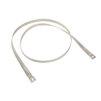 Upleteni uzemljujući kabel s dvije metalne otvorne petlje, koji se koristi u elektroinstalacijama za odvođenje električne struje.