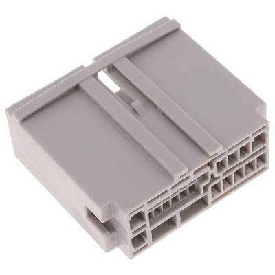 Pravokutni sivi plastični priključni blok s više utora za igla za elektronske veze ili postavljanje ožičenja.