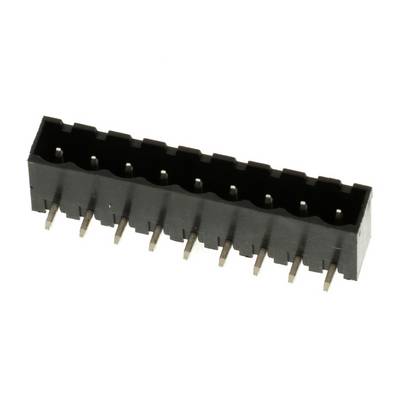 Crni, pravokutni utikač s deset metalnih pinova koji se koristi za elektroničke spajanja.