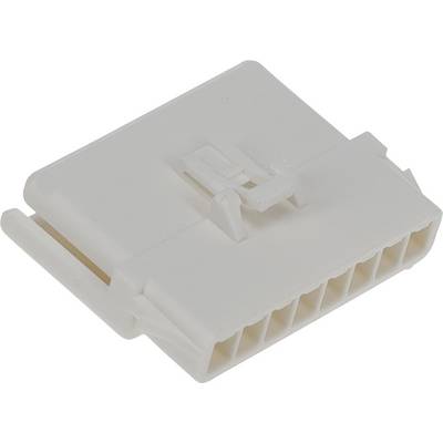 Bijeli plastični višepinski konektor pravokutnog oblika, koji prikazuje više utora za pins i mehanizam za zaključavanje na vrhu.