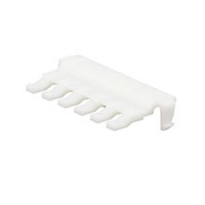 Bijela, pravokutna plastična komponenta s šest priključaka, promatrana pod kutom odozgo.