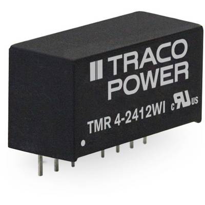 Elektronički komponenta s natpisom 'TRACO POWER TMR 4-2412WI', crno kućište, nekoliko metalnih pinova na donjem dijelu.