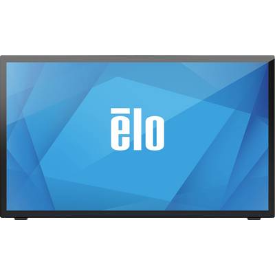 Plavi zaslon s logom 'Elo' u bijeloj boji u sredini.