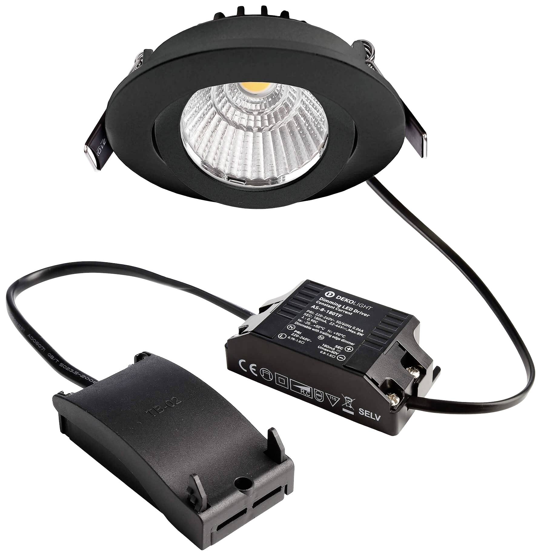 Deko Light 565357 Dione LED-inbouwlamp Energielabel: F (A - G) LED LED vast ingebouwd 8.50 W Zwart