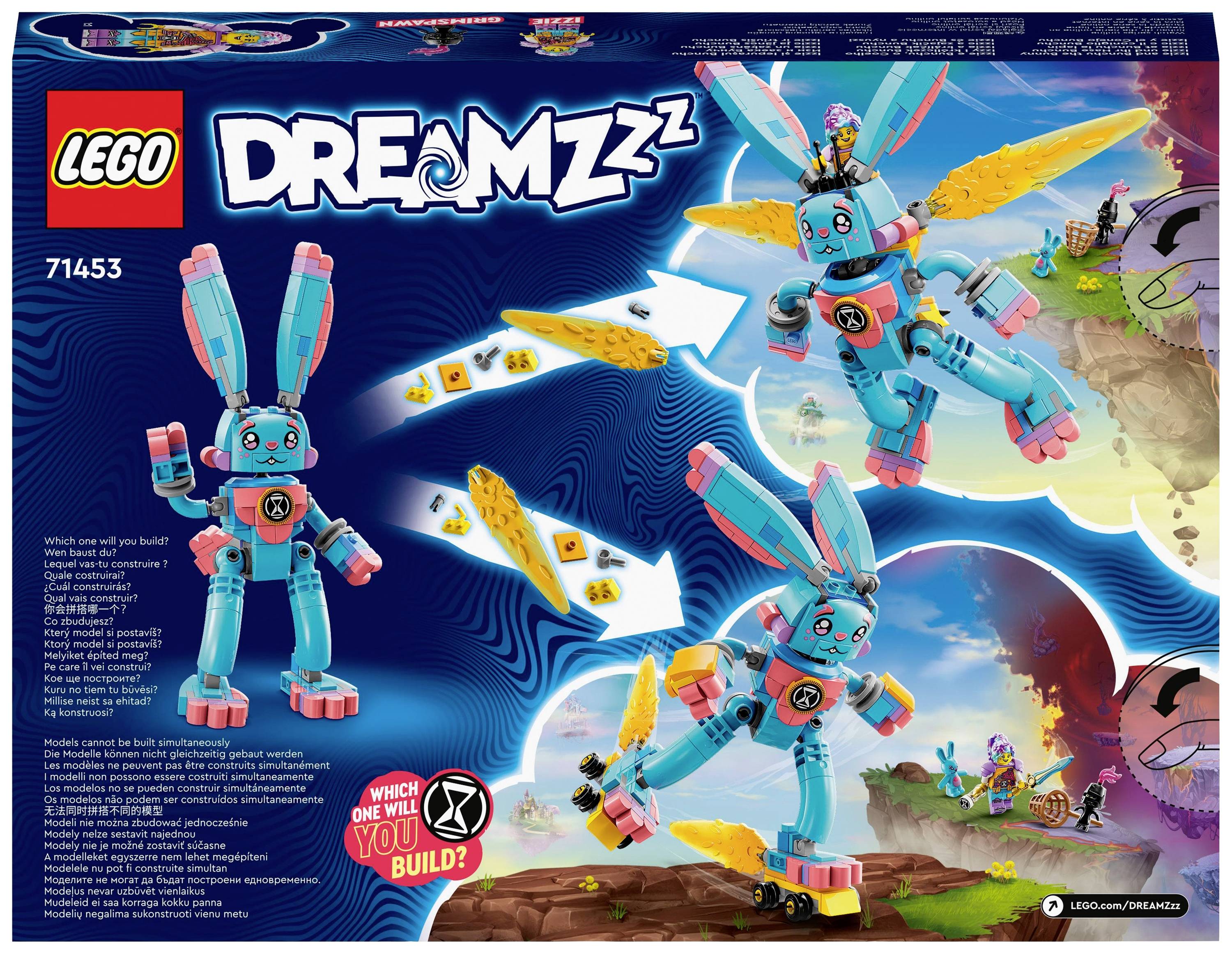 LEGO DREAMZzz set sa šarenim, mehaničkim zečem za sastavljanje. Uključuje zamjenjiva krila i dodatke za različite konstrukcije.