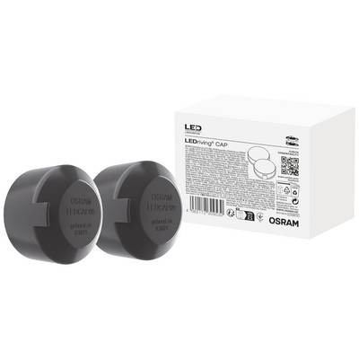 Dvije crne LED kapice pored pakiranja OSRAM-a, na kojem su vidljive informacije o proizvodu i QR kod.