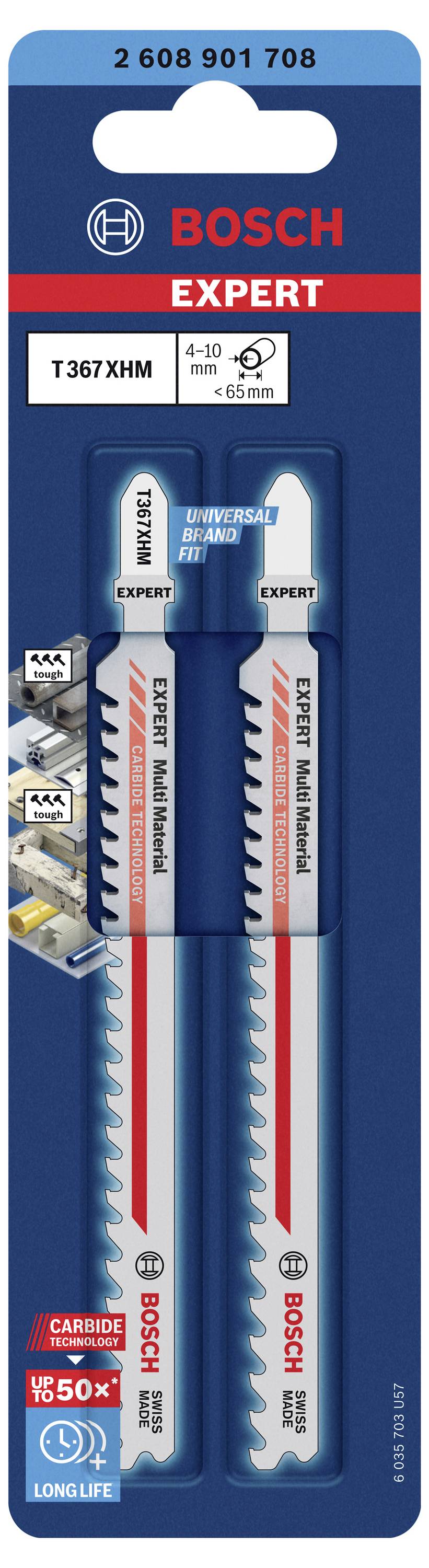 Dva Bosch Expert lista za ubodnu pilu, model T367XHM. Pogodni za rezanje metala, dugog vijeka trajanja, 50% duži radni vijek.