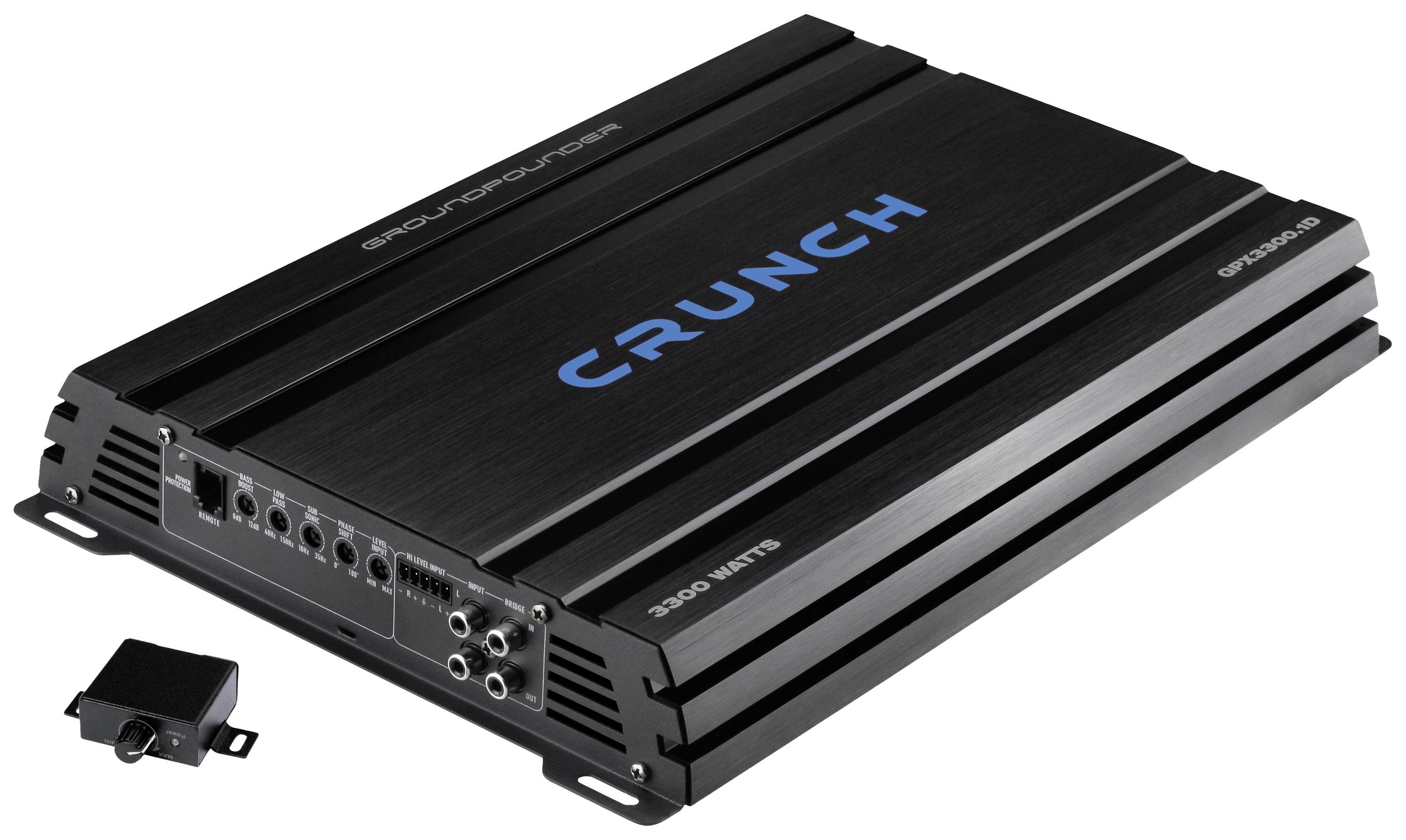 Crunch GPX3300.1D Digitale versterker 1-kanaals 3300 W Volume/bass/treble control Geschikt voor (automerken): Universal