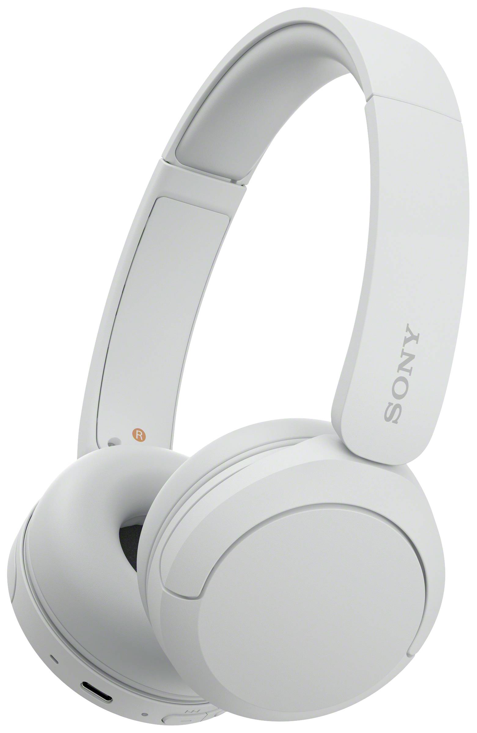Bijele bežične slušalice marke Sony. Imaju vitki dizajn s udobnim jastučićima za uši i podesivom trakom za glavu.