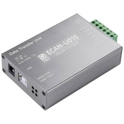Kućište jedinice za prijenos podataka s USB i CAN bus priključcima. Sadrži indikatore za povezivanje i status.