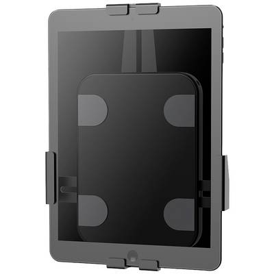 Tablet unosačkoj opremi s velikim pametnim telefonom postavljenim sprijeda. Uređaj u okomitom (portretnom) načinu rada, nosači uređaja vidljivi gore, dolje i sa strane.