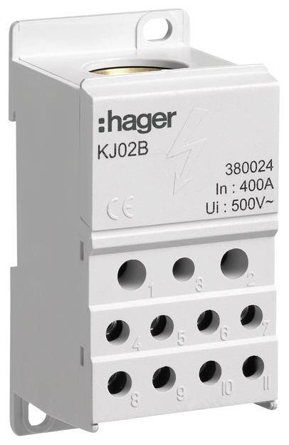 Hager KJ02B Verdeelblok Schroeven 1 stuk(s)