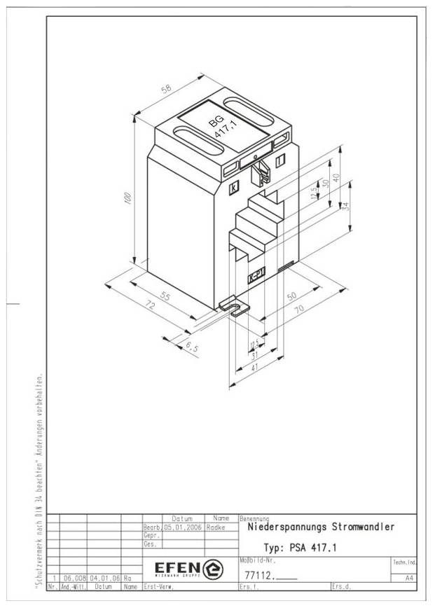 Hager SRE10005 SRE10005 priključni strujni transformator Primarna struja 1000 A Sekundarna struja 5 A 1 St.
