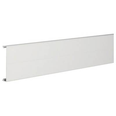 Pojedini komad bijelog zidnog elementa ili panela, horizontalno postavljen, jednoliko gladak i jednostavan u dizajnu.
