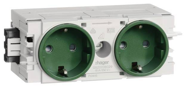 Hager Tehalit Stopcontact voor Accessoires voor elektroplintsysteem Groen 1 stuk(s)