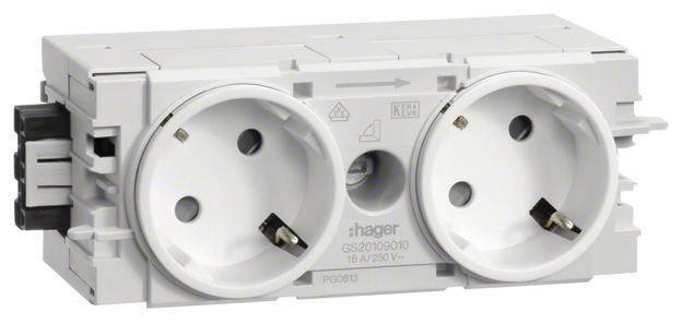 Hager Tehalit Stopcontact voor Accessoires voor elektroplintsysteem Wit 1 stuk(s)