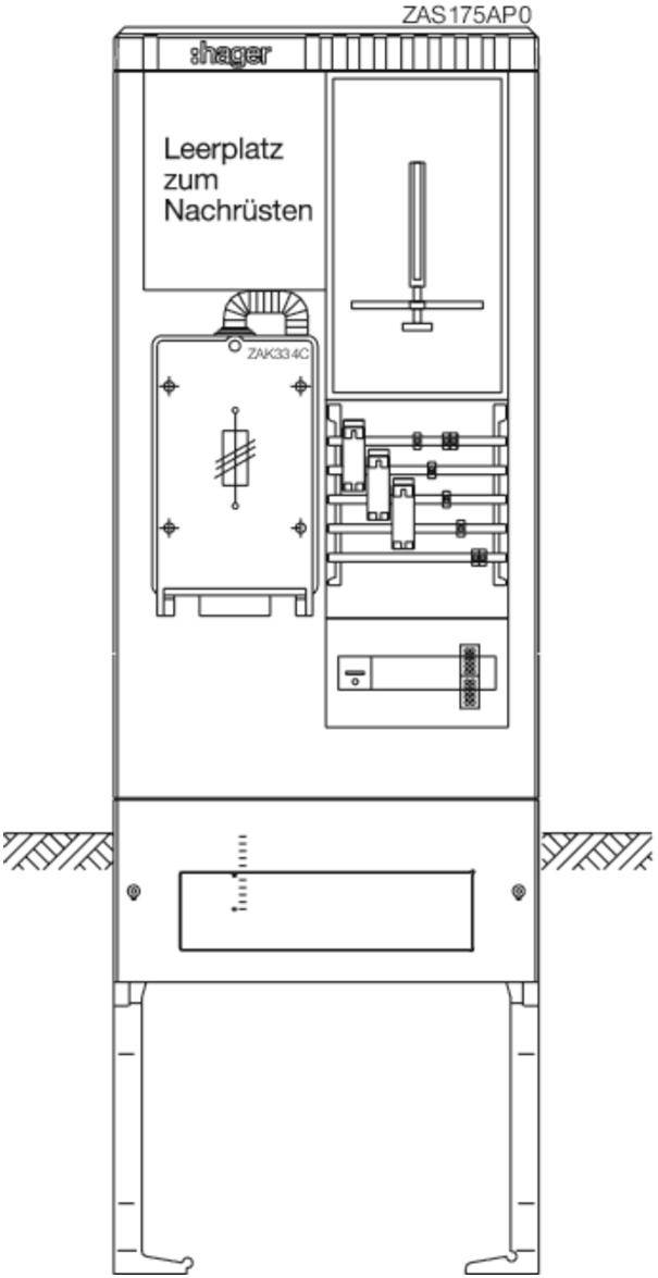 Hager ZAS175AP0 Hager ZAS175AP0 meteraansluitzuil universeel 1ZP 1 lege plaats KWG/OV AG/stand Telleraansluitkolom Kunststof 1 stuk(s)