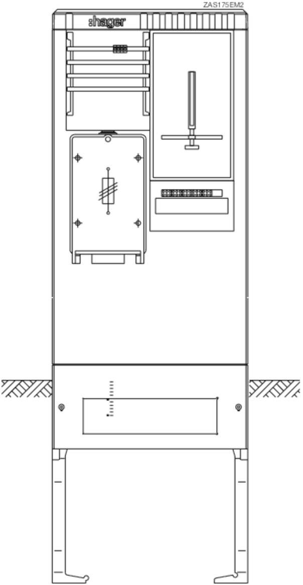 Hager ZAS175EM2 Hager ZAS175EM2 meteraansluitzuil universeel 1ZP 5-draads 1710x583x277mm Telleraansluitkolom Kunststof 1 stuk(s)