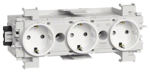 Hager Sonstiger Steckverbinder Stopcontact voor Accessoires voor elektroplintsysteem Wit 1 stuk(s)