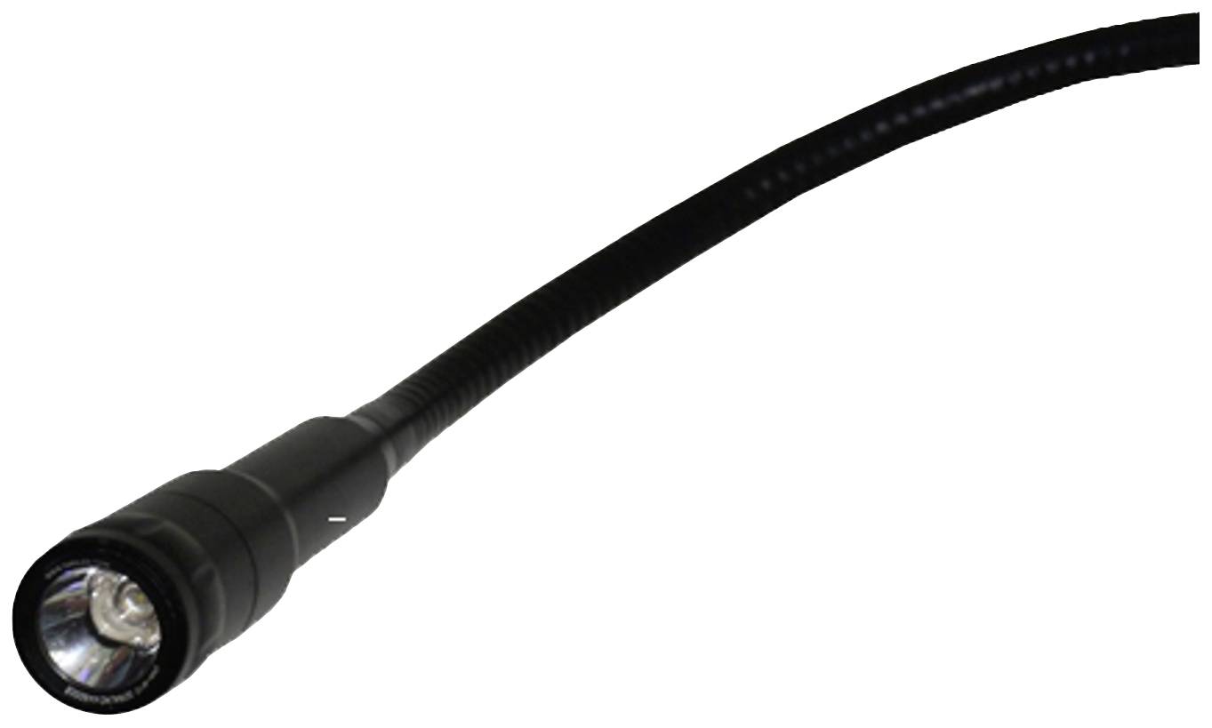 Fleksibilna crna LED lampa s dugim savitljivim vratom, pogodna za precizno osvjetljenje u teško dostupnim područjima.
