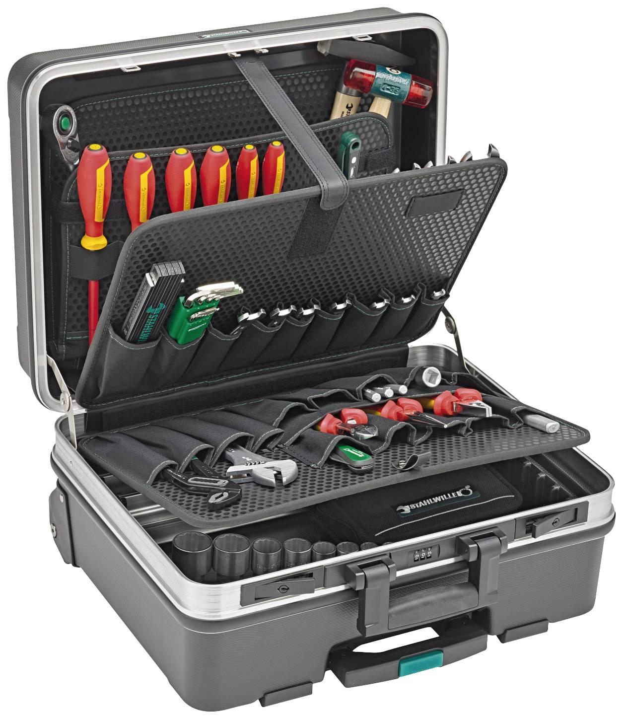 Stahlwille 13302/TR/88 98830185 VDE Verktygsv&auml;ska med utrustning 88-delars (B x H x D) 520 x 280 x 460 mm