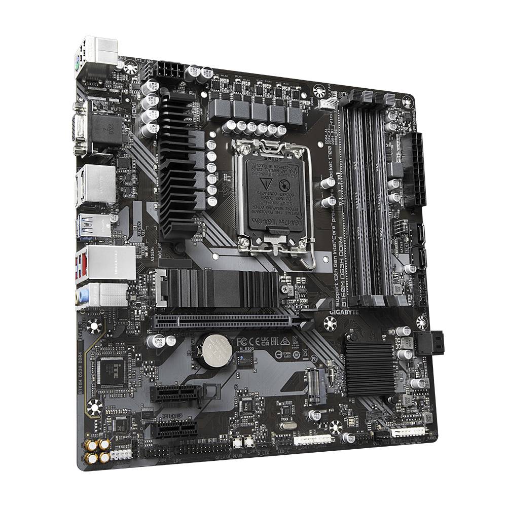 Gigabyte B760M DS3H DDR4 matična ploča Baza Intel® 1700 Faktor oblika (detalji) Micro-ATX Set čipova matične ploče Intel-3
