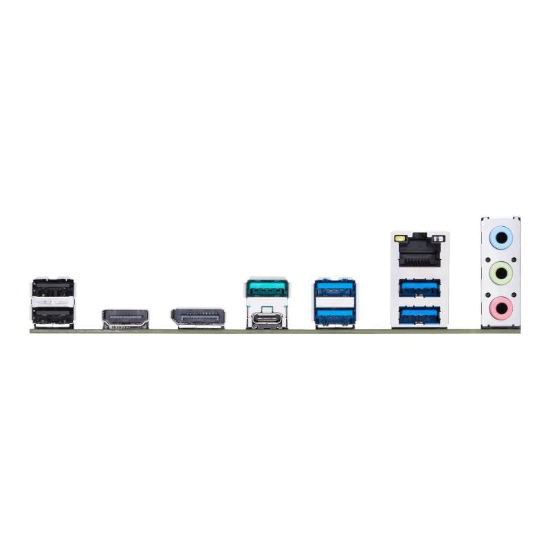 Stražnja strana računalnog matičnog upravljačkog sklopa s nekoliko priključaka: USB, HDMI, Ethernet i Audio, za različite povezivanje uređaja.