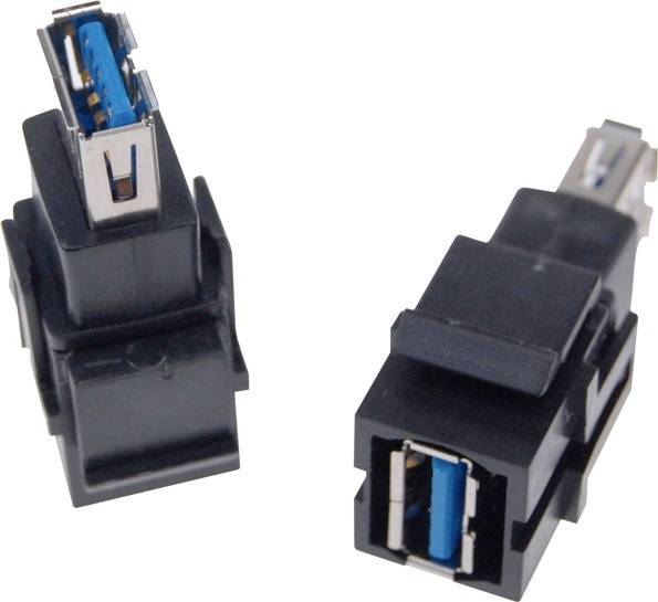 Dva USB utična konektora tipova A i B položena jedan pokraj drugoga na bijeloj pozadini.