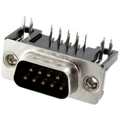 Devetopolni D-Sub utikač u blizini s metalnim kućištem i istaknutim pinovima, namijenjen spajanju elektroničkih uređaja.