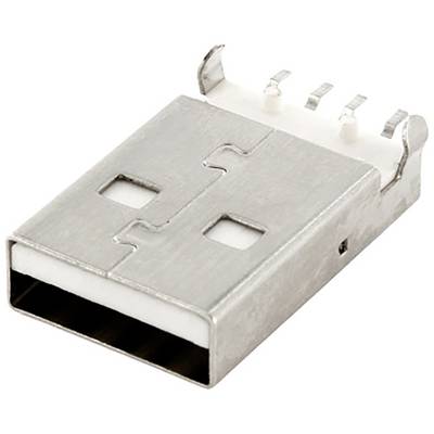 Srebrni USB-A utikač bez kabela prikazuje prednje metalne kontakte.
