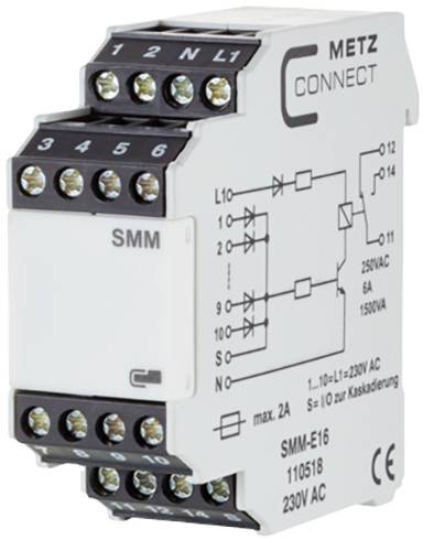 Metz Connect 110518 Verzamelmeldmodule 230, 230 V/AC, V/DC (max) 1x wisselcontact Piece 1 stuk(s)