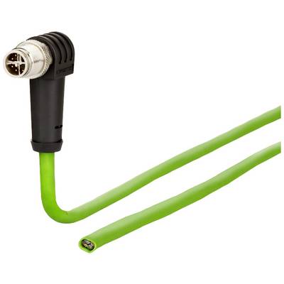 Zeleni kabel s kutem priključkom, pogodan za industrijske primjene, prikazuje završni spoj u detaljnom prikazu.