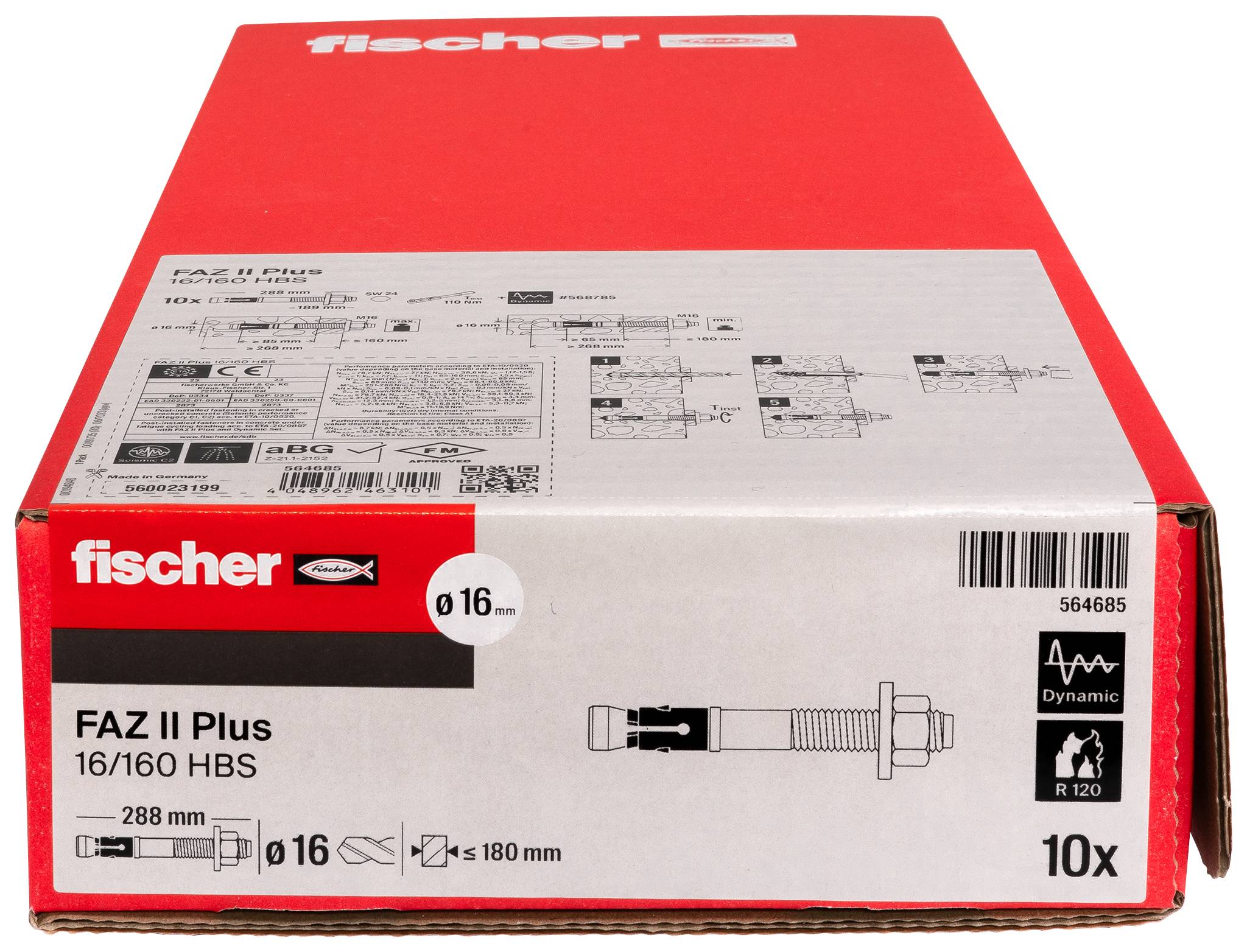Fischer 564685 FAZ II Plus 16/160 HBS sidreni svornjak 278 mm 16 mm 10 St.-2