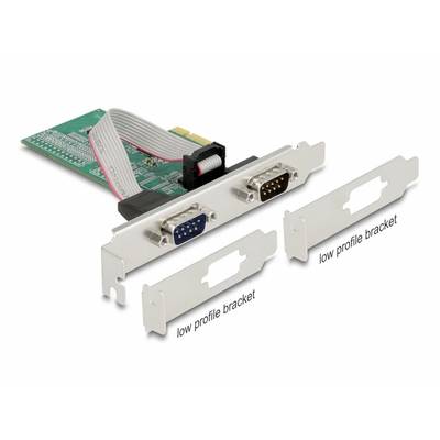 Slika prikazuje serijsku PCI Express karticu s dva DB9 porta i nosačem za uski profil koji se može zamijeniti umjesto standardnog nosača.