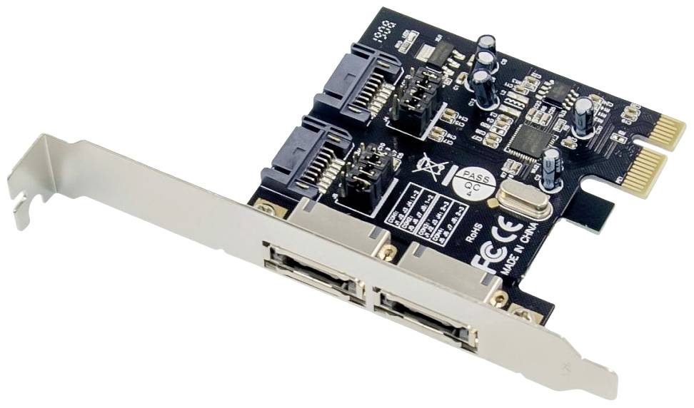 PCIe proširna kartica s dva SATA porta i elektroničkim komponentama. Koristi se za proširenje priključnih mogućnosti računala.