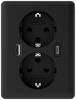 2USB 2U-449719 podžbukna montažna kutija s USB-C®, s USB izlazom za punjenje crna (mat)
