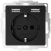 2USB 2U-449634 podžbukna montažna kutija s USB izlazom za punjenje crna (mat)