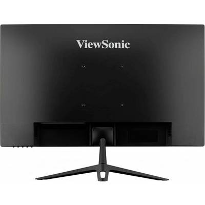 Računalni zaslon marke ViewSonic, pogled straga, s jednostavnim crnim dizajnom i stabilnom postoljom.