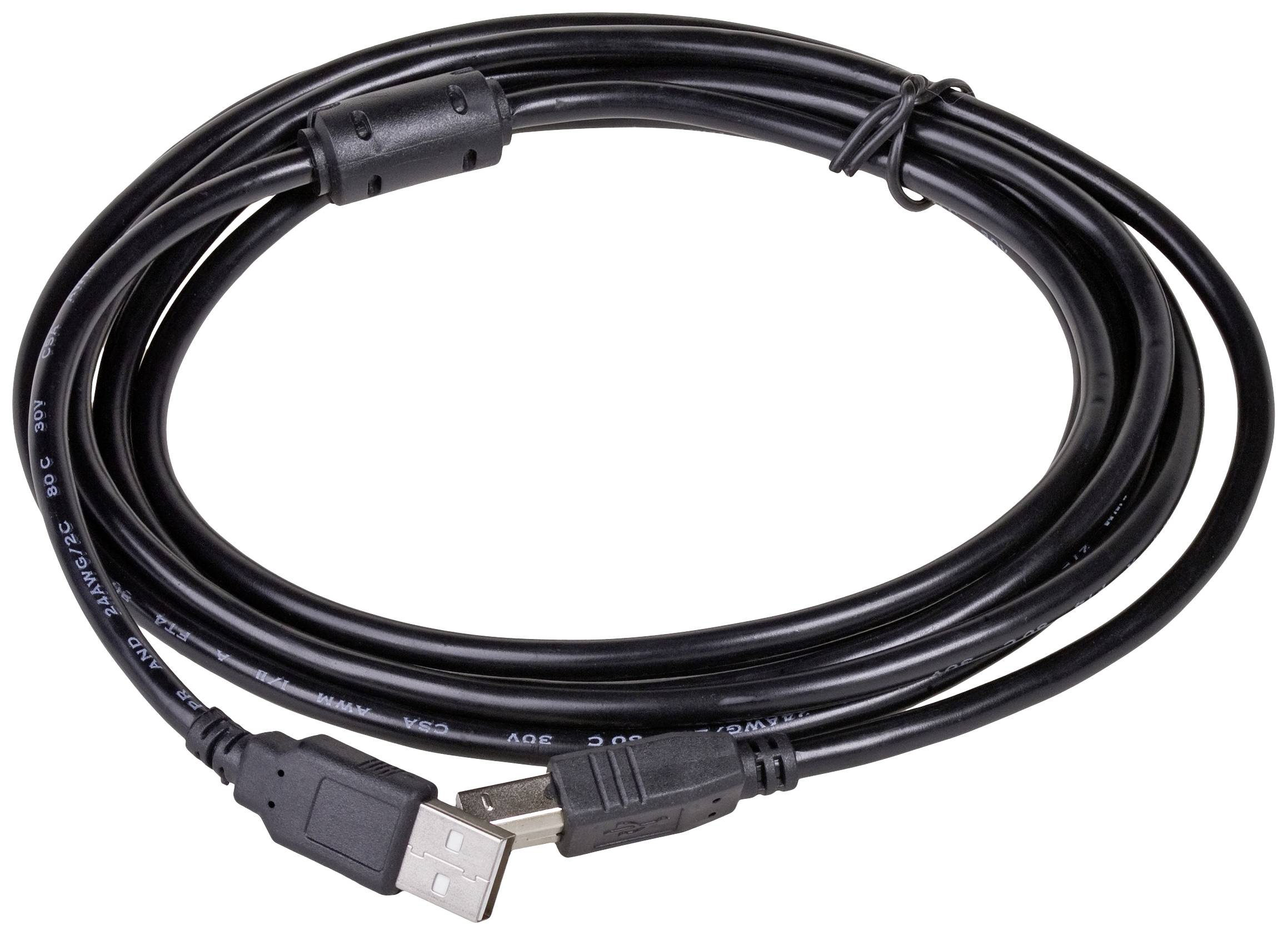 Akyga AK-USB-12 USB-kabel USB 2.0 USB-A stekker, USB-B stekker 3.00 m Zwart
