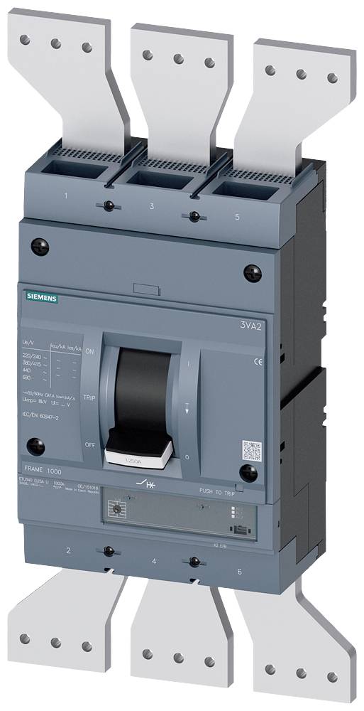Siemens 3VA2612-5HK32-0AA0 učinski prekidač 1 St. Područje podešavanja (Struja): 500 - 1250 A Preklopni napon (maks.): 415 V/AC Piece